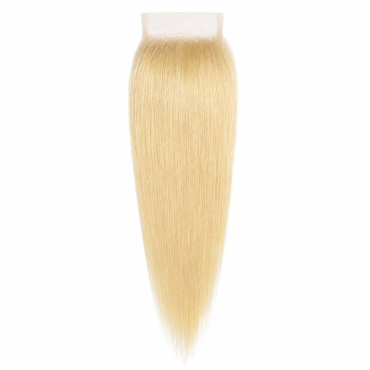Blonde Straight 4x4 Transparent Lace Closure