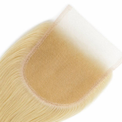 Blonde Straight 4x4 Transparent Lace Closure