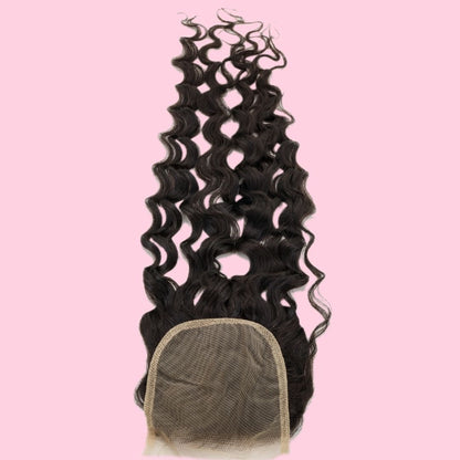 Spanish Wave 4x4 Transparent Lace Closure